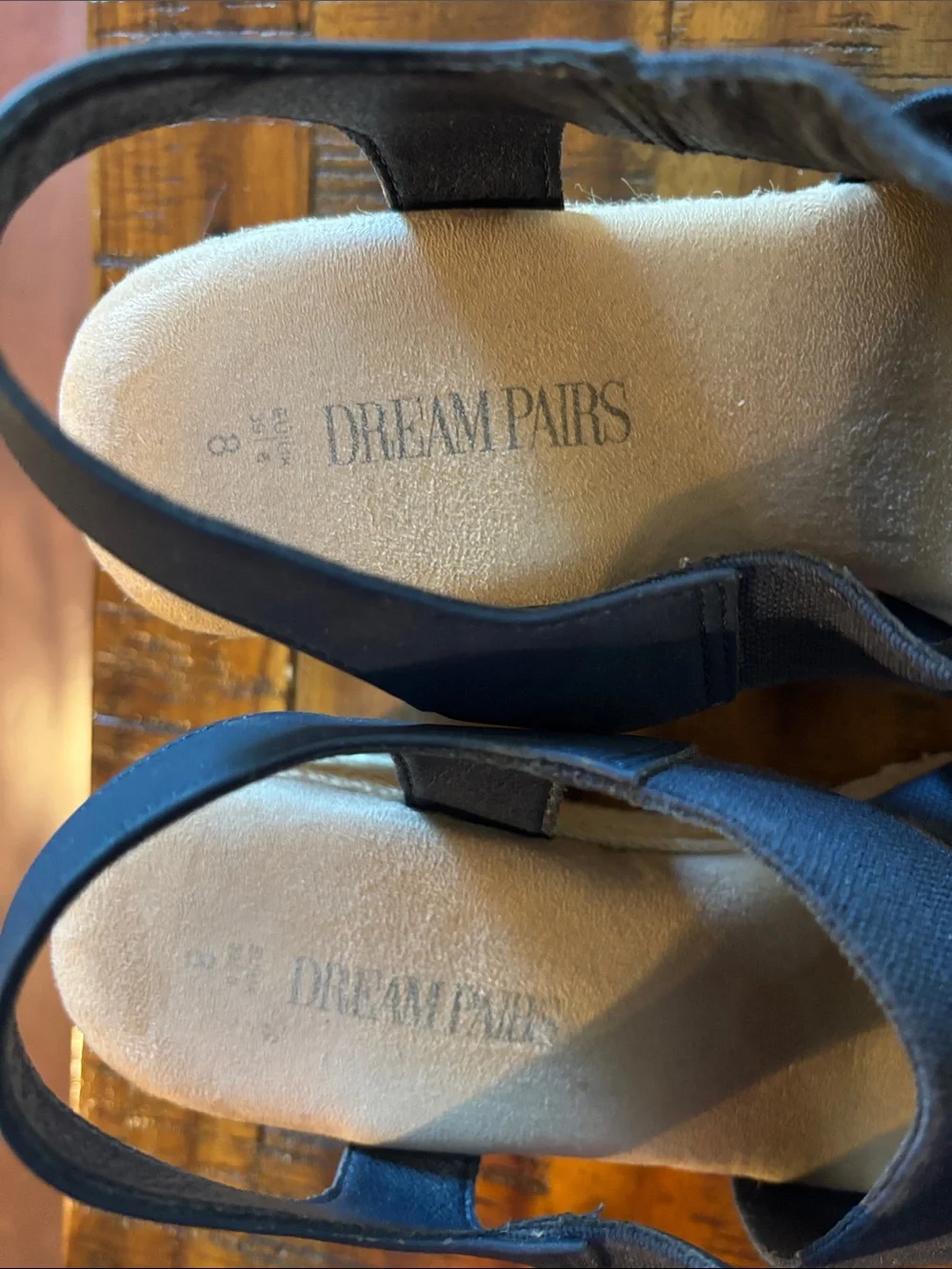 Dream Pairs, navy wedge sandal, 8